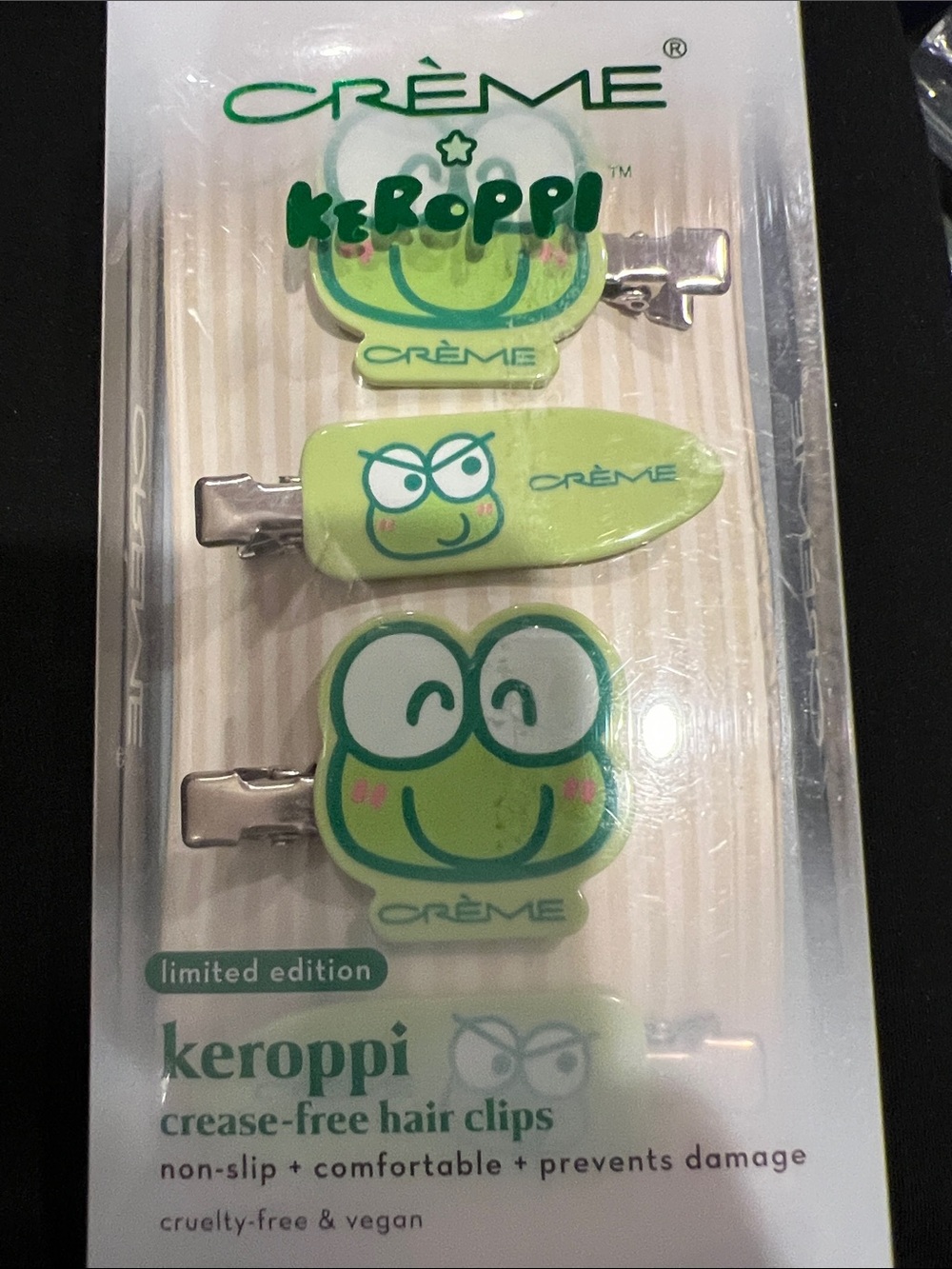 Crème Shop Keroppi Hair Clips NWT